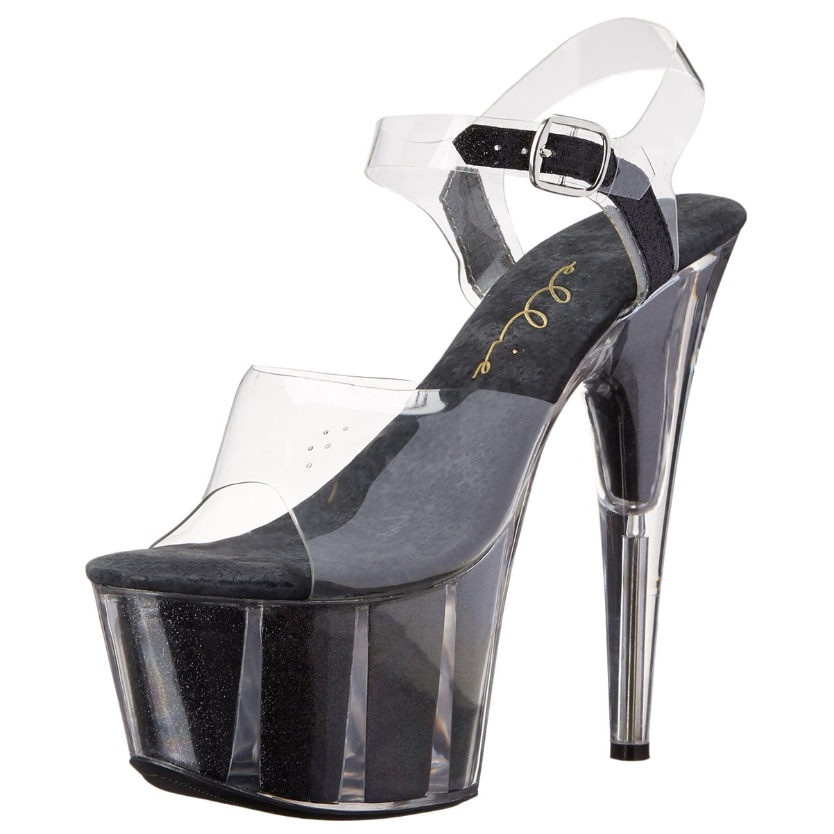 SummitFashions 7 Inch Women's Sexy Shoes High Heel Stiletto Sandals High Platform Glitter