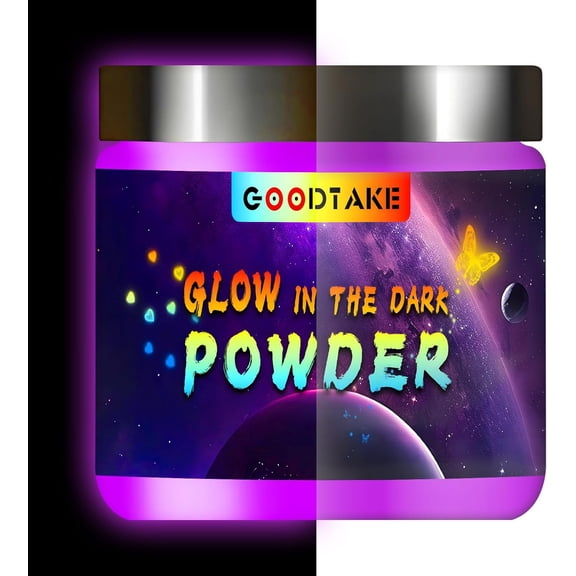 Glow in The Dark Powder, Purple Glow Powder, Epoxy Resin Dye Luminous Pigment Powder for Fine Art, DIY Nail Art, Epoxy Resin Colorant, Paint, Cosmetics (Purple, 2 Ounce)