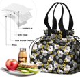 thumbnail image 4 of Pioneer Flower Floral Print Pattern Drawstring Lunch Bag Women - Drawstring Lunch Bag Insulated for Work Office - Stain-Resistant Large Lunchbags for Women with Multi-Pockets, 4 of 6