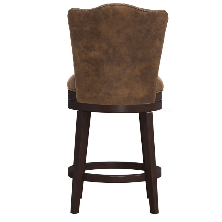Hillsdale Furniture Edenwood Wood Counter Height Swivel Stool Chocolate with Chestnut Faux Leather