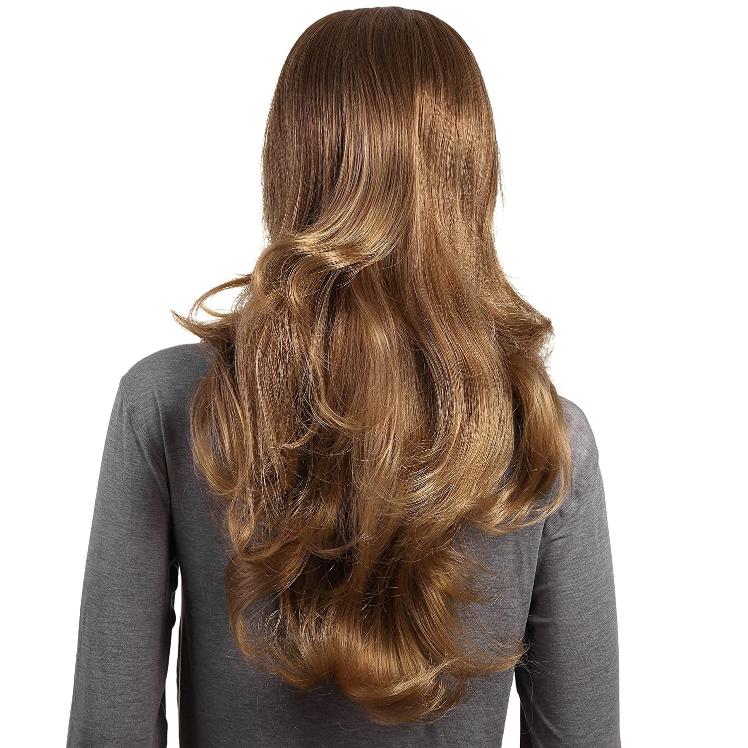 gouden omhelzing schoonmaken 23" Curly Hair Women Ladies 3/4 Half Wig Premium Japanese Synthetic  Kanekalon fibers Wigs with Secured Mesh Head Cap (Curly, 1416T) -  Walmart.com