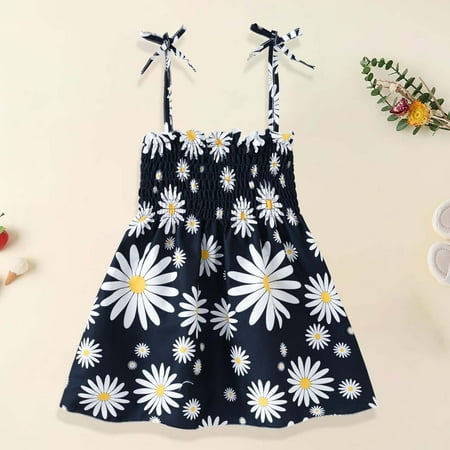 

Augper Summer Toddler Baby s Day Girls Sleeveless Sling Dress Graphic Print Children s Clothing