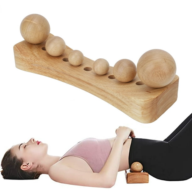 Psoas Muscle Release Deep Tissue Massage Tool, Wood Point Massager With 6  Massage Balls, Physical Therapy Back Massage Stretcher Hip Hook Release Tool  For Body Back Neck Relief 