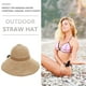 thumbnail image 4 of Sombrero de paja de verano sombrero plegable grande con sombrero de paja Bowknot Visores Sombrero de protección solar, 4 of 5