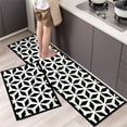 thumbnail image 3 of 2 Piece Kitchen Rugs Set Non Slip Machine Washable Fatigue Defend Floor Mats Cozy Low Pile Stain Counteractive for Sink Stove Office Laundry Room 15.75x23.62in 15.75x47.24in Multicolor Polyester, 3 of 5
