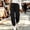 Black, variant on Women Elastic High Waist Button Detail Jogger Sweatpants Soft Fleece Lined Tapered Ankle Casual Loose Jogging Pants Warm Fall Winter Athletic Trousers With Side Pockets White XXL