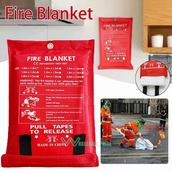 Fire Blanket Fiberglass Emergency Safety Home Retardant Prepared 39''X39'',Large