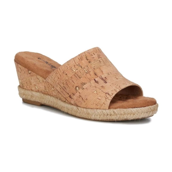 Walking Cradles Adele Women Wedge Slide Sandal In Gold Cork
