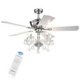 thumbnail image 4 of Havorand III 52-Inch 5-light Chrome Lighted Ceiling Fans with Crystal Branched Chandelier (Remote Controlled), 4 of 5