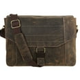 thumbnail image 2 of Leather briefcases 15 Inch Laptop Messenger Bags for Men and Women Best Office Satchel Bag Distressed Tan, 2 of 5
