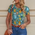 thumbnail image 6 of Balery pirates animals Women's Short Sleevee Crew Neck Bodysuit Tops Short Sleeve Tops Basic-Small, 6 of 7