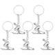 thumbnail image 3 of GOOHOCHY 5pcs llaveros de llaves de esquí atleta diseño llavero anillos encantadores llavero para decoraciones, 3 of 7