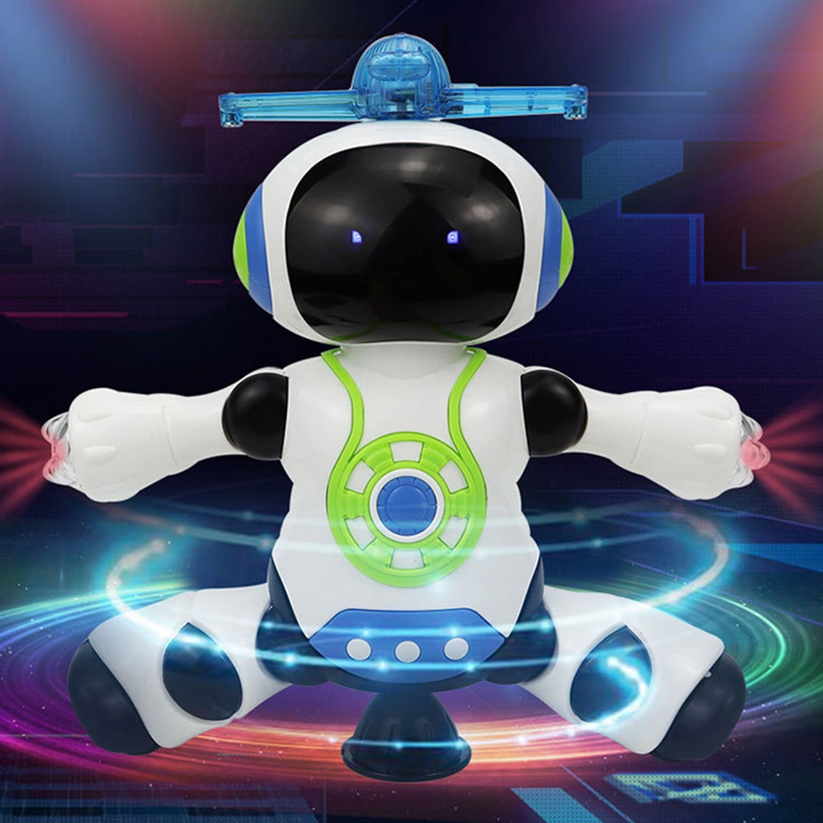 SPOORYYO Light Music Projection Dancing Rotating Top Robot Toy, Fun Entertainment Plaything