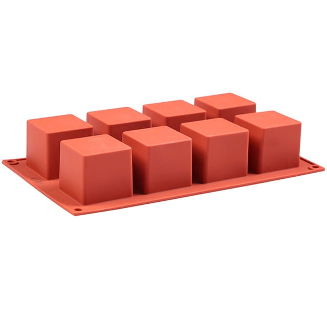 Advancent Molde de silicona para Chocolate 3D cubo cuadrado Mousse pastel molde para hornear postre utensilios para hornear para gelatina helado Herramientas y accesorios para hornear 8 bloques