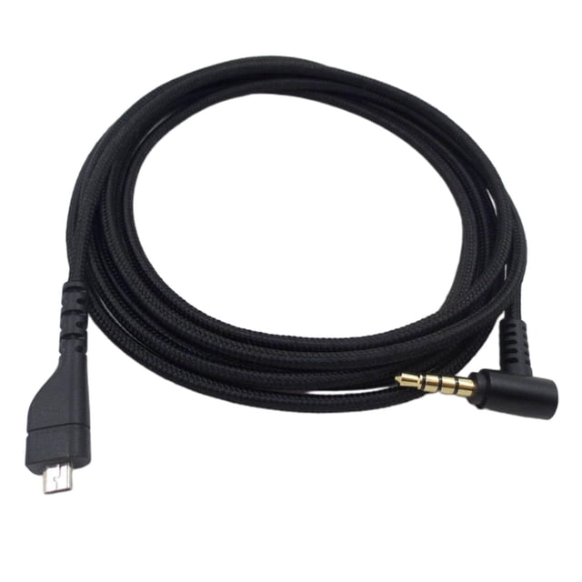 Cable de 200 cm, cable de audio de repuesto, para auriculares gaming Arctis 3 5 7 Pro Enchufe negro