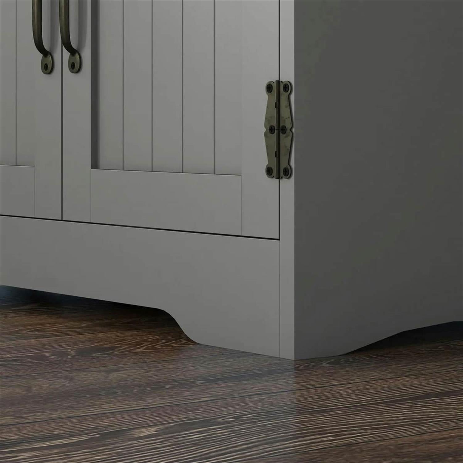 Demi Bonn 48" Modular Storage Cabinet with 2 Sliding Doors, Spacious Shelving for Kitchen Pantry, Easy Assembly, Gray