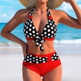 thumbnail image 2 of vigerkar Women's Two Piece Bikini Sets Push Up Halter Bikini Bathing Suit Adjustable 2 Piece Swimsuit (Red, XL), 2 of 7