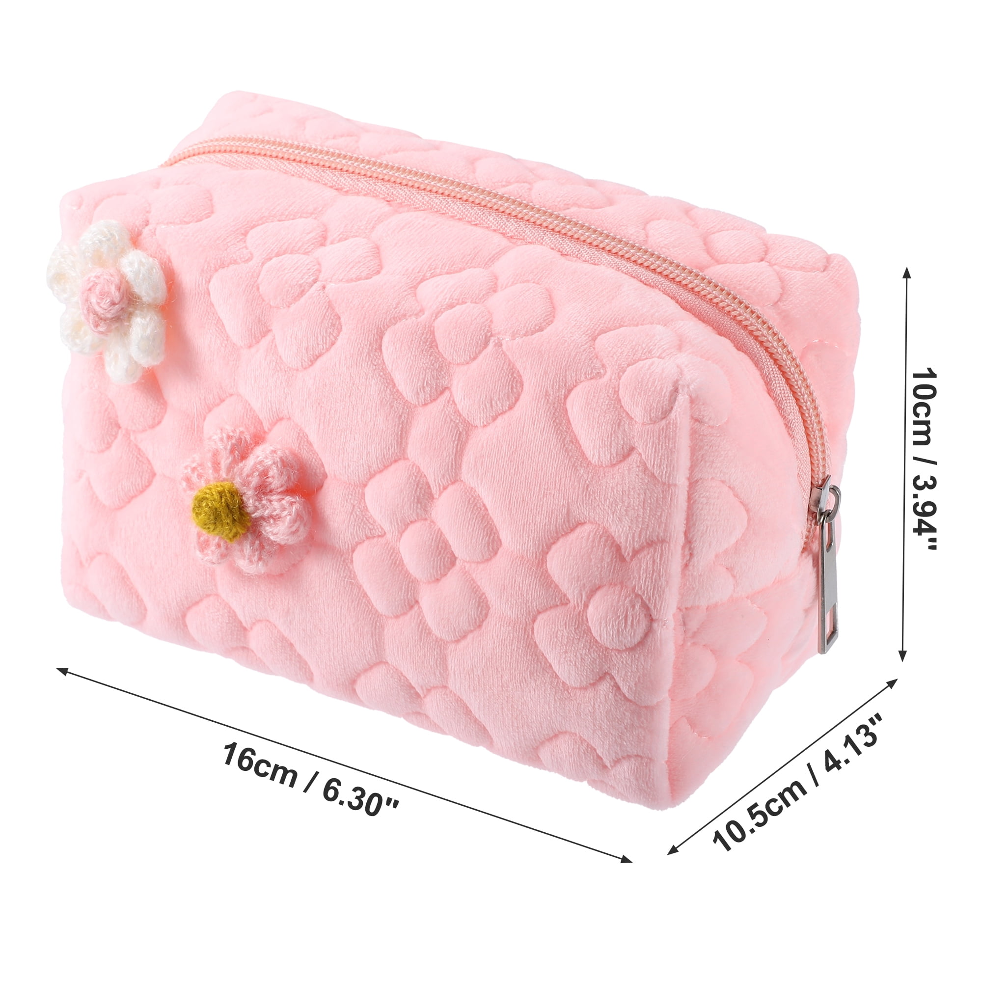 Unique Bargains 1Pcs Travel Makeup Organizer Bag Cosmetics Storage Bag Portable Pink