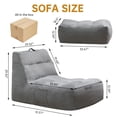 thumbnail image 4 of Stmoze Oversized Bean Bag Sofa Chair with Ottoman for Adults,Comfy Reading Chair for Bedroom,Modern Lazy Sofa Chair Bean Bag Couch with Footstool,Chaise Lounge Chair for Living Room,Grey, 4 of 9