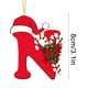 thumbnail image 4 of Colgante de árbol de Navidad de acrílico 2D con letras | Juego de 26 adornos con iniciales del alfabeto para decoración navideña, 4 of 6