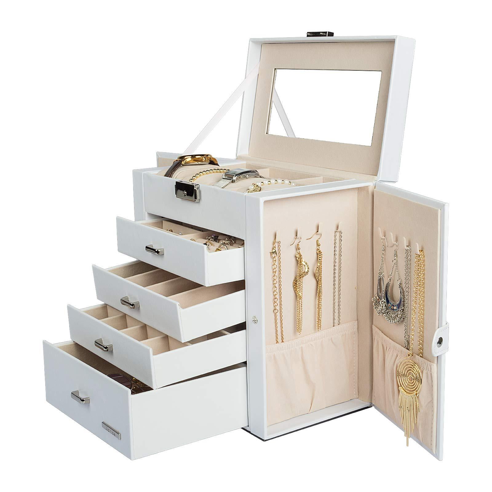 Jewelry Storage Box Drawer Organizer Cabinet Watches Jewelries Stuff Organizer 