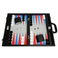 thumbnail image 2 of Silverman & Co. 16-inch Premium Backgammon Set - Medium - Scarlet Red/Patriot Blue Points, 2 of 13