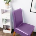 thumbnail image 4 of Labymos Stretch Solid Pu Leather Waterproof Dining Chair Cover Slipcover Removable Washable Short Dining Chair, 4 of 8