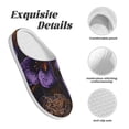 thumbnail image 5 of Yiaed Ornate Purple Floral Vase Print Slippers Fuzzy Warm Cozy Slippers Non Slip House Slippers For Indoor Outdoor Slippers House Slippers-13, 5 of 7
