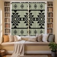 thumbnail image 3 of Sage Green Boho Kitchen Curtains, Southwest Aztec Abstract Geometric Light Filtering Window Curtain Panels, 2Pcs Rod Pocket Window Treatments Set for Living Room Bathroom Bedroom 42x63 Inches, 3 of 9