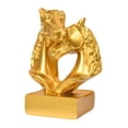 thumbnail image 2 of Figura de cabeza de caballo doble, adorno de escritorio, artesanía decorativa de resina nórdica, caballo Oro, 2 of 9