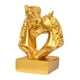 thumbnail image 2 of Figura de cabeza de caballo doble, estatua de caballo, artesanía de resina coleccionable, adorno de escritorio Oro, 2 of 9