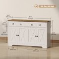 thumbnail image 3 of HOMCOM Buffet Bahut, Armoire de Cuisine avec 2 Tiroirs, Blanc, 3 of 10