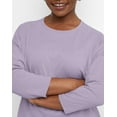 thumbnail image 4 of Hanes Essentials Women's Cotton T-Shirt, Three-Quarter Sleeve Muted Iris S, 4 of 5