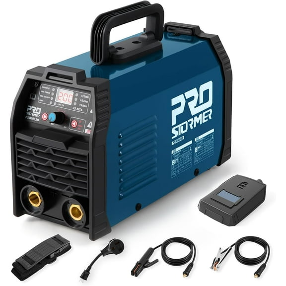 PROSTORMER 110V/220V ARC Stick Welder, 160Amp MMA Welder IGBT Inverter Digital Display Hot Start Portable Welding Machine with Power Adapter