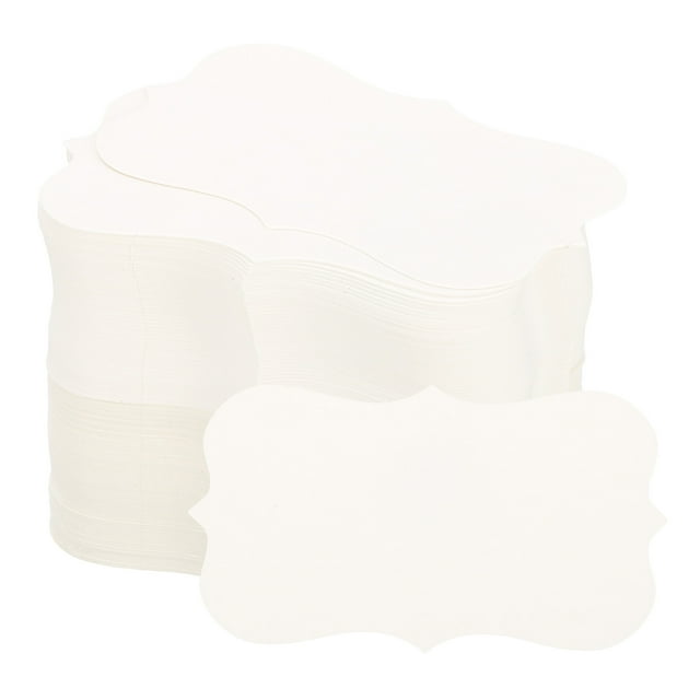 Unique Bargains 2' x 3.5' Blank Paper Business Cards Small Index Flash Cards Words Message Note Card Lace, White 200 Pack