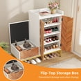 thumbnail image 6 of Uforic Shoe Cabinet with Door, Modern Shoe Storage Cabinet with Bench,Shoe Rack Organizer, White, 6 of 9