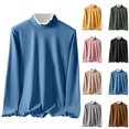 thumbnail image 1 of Haut Thermique en Molleton Douillet pour Femmes, Couche de Base Chic à Manches Longues, Mélange de Polyester Doux, Col Rond Classique Coupe Décontractée, Conçu pour un Usage Quotidien et une Superposition, 1 of 8