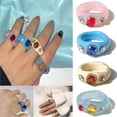 thumbnail image 2 of Resina Acrílico Anillo de moda para mujeres Chicas adolescentes Anillos de color gelatina Anillos de plástico multicolor Anillos de apilamiento Ropa, zapatos y accesorios Miscelánea Numero 3 Sonducket AP006394-03, 2 of 6