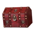 thumbnail image 2 of Caja de Madera Maciza con Cerradura y Llave Única con Tapa Abatible Diseño Antiguo Con Cerradura Rojo, 2 of 9