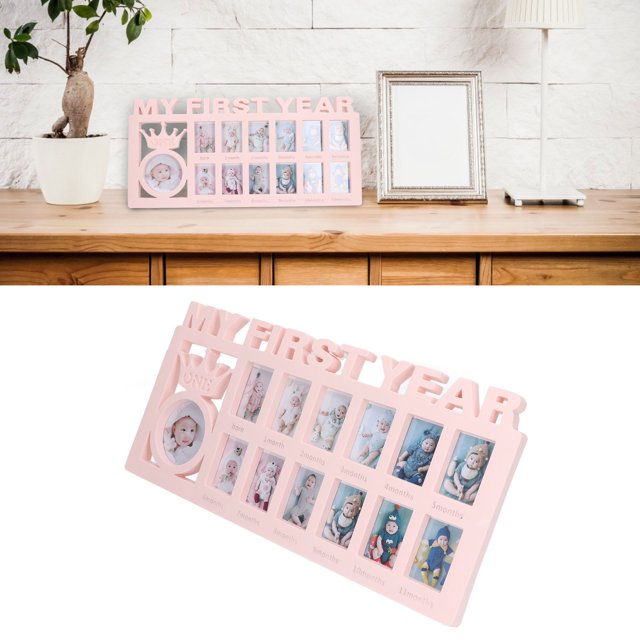 Baby Photo Frame Picture Frame Baby My First Year Multi Photo Moments Keepsake Girls Boys Photo Album Newborn Baby Frame