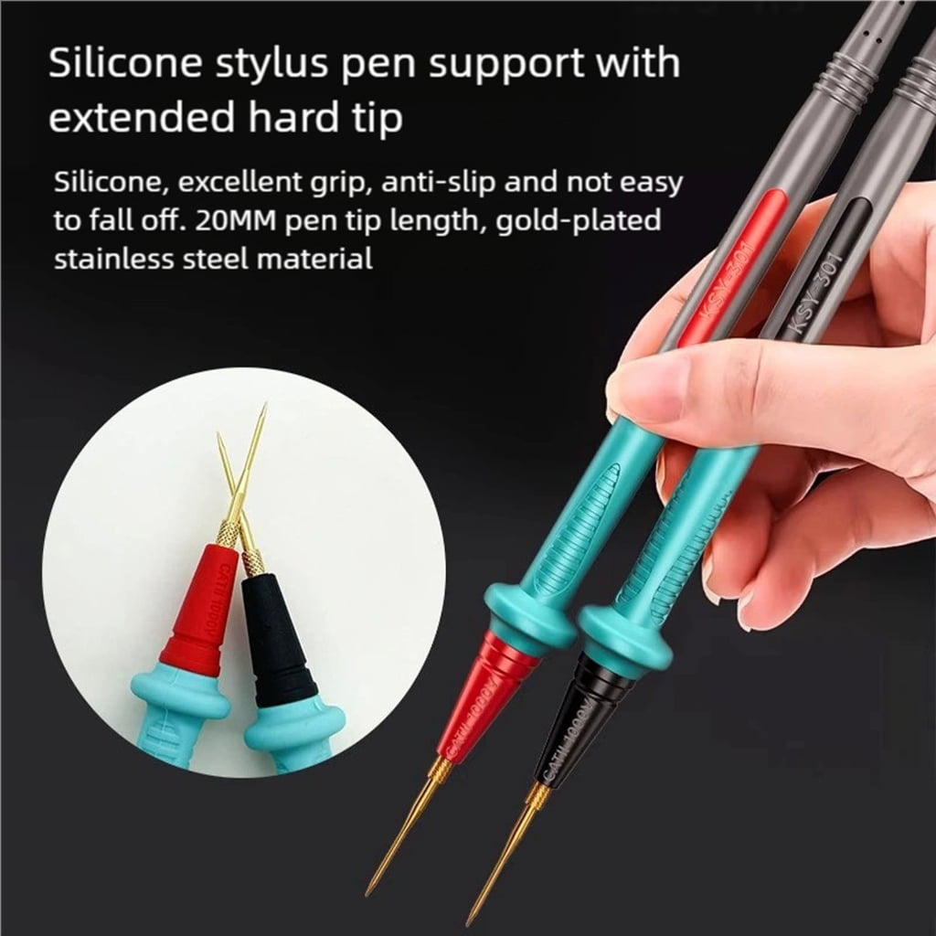 CEORPER Tall Potential Electrical Testing Probes 151 Thread Gold Conductors Heat Resistant Elastomer Multimeter Clients With Detachable Fine Advice
