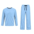 thumbnail image 4 of HAJWOH Mens Pajama Set Long Sleeve Soft Sleepwear with Pocketsand Elastic Drawstring, Comfortable Loungewear for Sleeping, 4 of 5