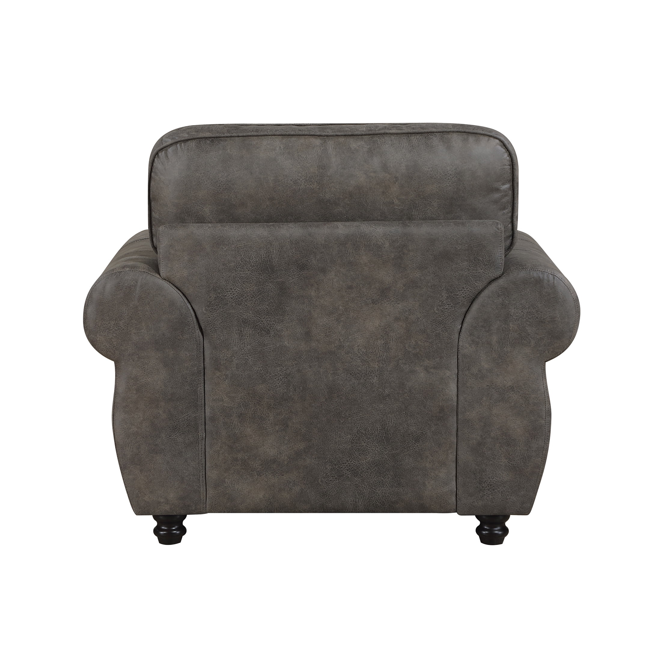 OakvillePark Solvane Microfiber Chair with Rolled Arm, Nailhead Trim, Brownish Gray