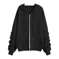 thumbnail image 6 of BUIGTTKLOP Zip up Sweatshirt Women 2026 Casual Long Sleeve Zipper Hoodies Fall Oversized Track Jackets with Pockets, 6 of 8