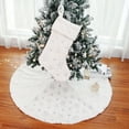 thumbnail image 4 of Snowflake Embroidery  Tree Skirt Cover Floor Carpet Christmas Decor, 4 of 10