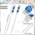 thumbnail image 2 of 2 Pcs Beaded Letter Opener Envelope Letter Opener with Wire Wrapped 2 Natural Blue Jades Stainless Steel Letter Opener, 2 of 9