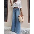 thumbnail image 5 of Women High Waisted Straight Leg Jeans Trendy Loose Denim Pants with Pockets Denim Blue S, 5 of 9