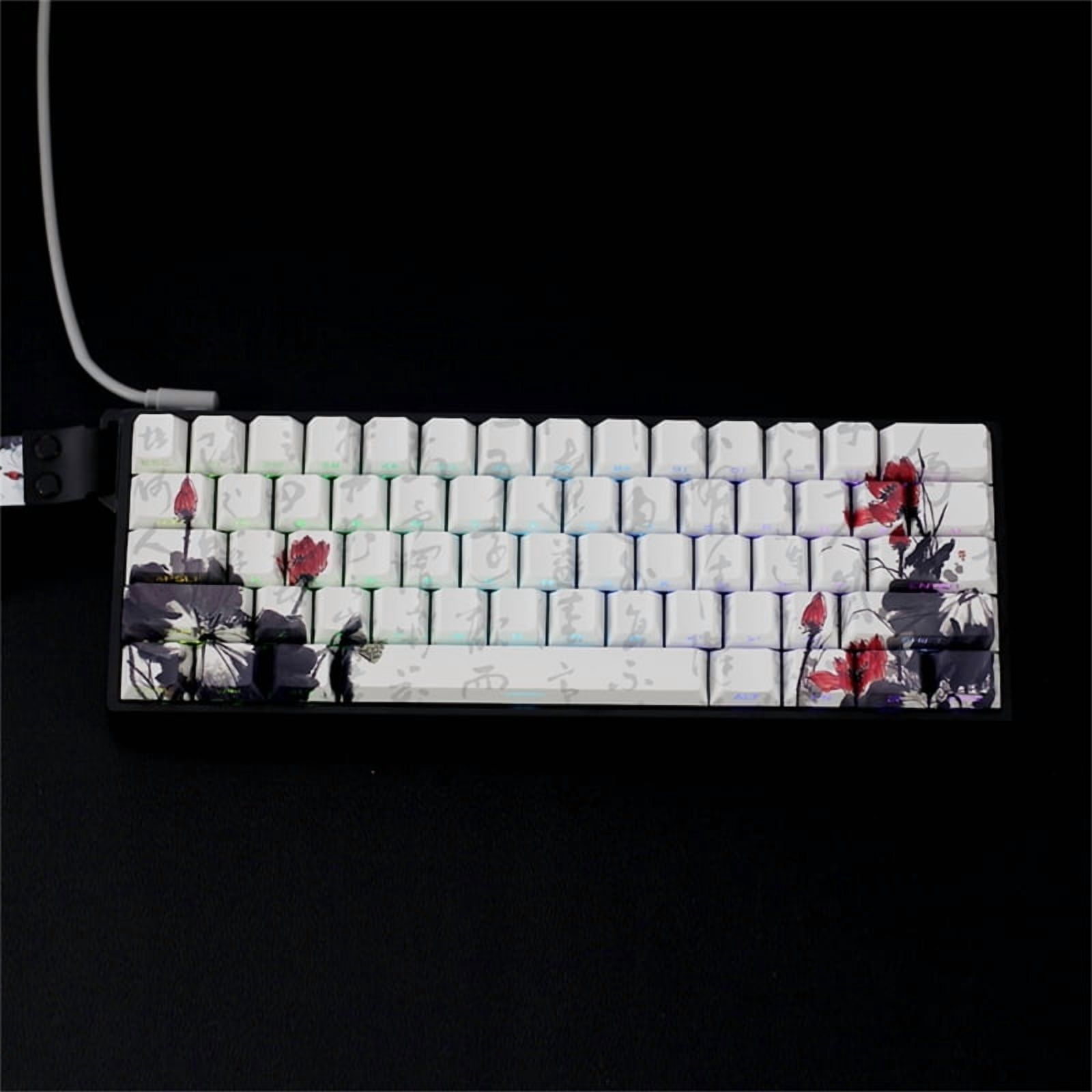 Plum Blossom PBT Keycaps for Cherry M Switches OEM Profile 60/68Key Set Oil Resistant Mechanical Keyboard Accessories