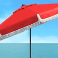 thumbnail image 4 of SAFAVIEH Milan Fringe 11' Market Crank Round Umbrella, Red/White, 4 of 5