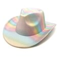 thumbnail image 2 of OJSFQUFP Western Hat Glitter Cowboy Hat for Women Men Party Hat Carnival Fancy Dress Retro Glitter Hat Soft Fabric Lightweight Foldable Elegant Cowboy Hat Costume Accessory, 2 of 4